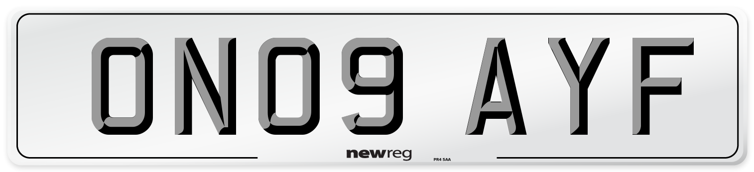 ON09 AYF Number Plate from New Reg
